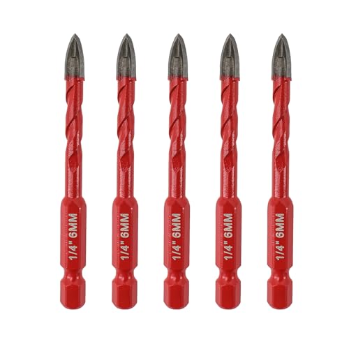 FOCSTOL Fliesenbohrer Set 6mm - 5 Stück Hartmetallbohrer mit Schnellwechsel-Sechskantschaft für Holz Kunststoff Mauerwerk Keramikfliesen Beton Marmor FOCSTOL Fliesenbohrer Set 6mm - 5 Stück Hartmetallbohrer mit Schnellwechsel-Sechskantschaft für Holz Kunststoff Mauerwerk Keramikfliesen Beton Marmor von FOCSTOL