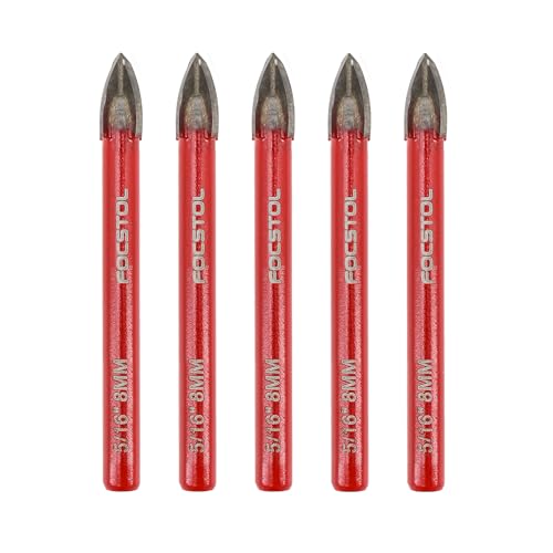 FOCSTOL Fliesenbohrer Set 8mm - 5 Stück Hartmetallbohrer mit Rundschaft für Holz Kunststoff Mauerwerk Keramikfliesen Beton Marmor FOCSTOL Fliesenbohrer Set 8mm - 5 Stück Hartmetallbohrer mit Rundschaft für Holz Kunststoff Mauerwerk Keramikfliesen Beton Marmor von FOCSTOL