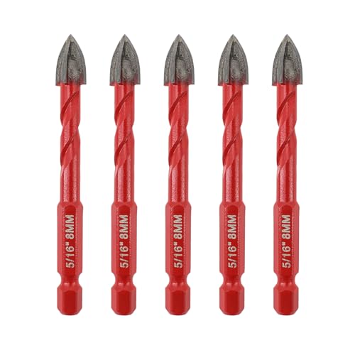 FOCSTOL Fliesenbohrer Set 8mm - 5 Stück Hartmetallbohrer mit Schnellwechsel-Sechskantschaft für Holz Kunststoff Mauerwerk Keramikfliesen Beton Marmor FOCSTOL Fliesenbohrer Set 8mm - 5 Stück Hartmetallbohrer mit Schnellwechsel-Sechskantschaft für Holz Kunststoff Mauerwerk Keramikfliesen Beton Marmor von FOCSTOL