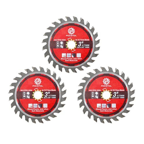 FOCSTOL Kreissägeblätt TCT 75mm x 10mm - 3 Stück Trennscheibe Holz zum Schneiden von Holz Kunststoff FOCSTOL Kreissägeblätt TCT 75mm x 10mm - 3 Stück Trennscheibe Holz zum Schneiden von Holz Kunststoff von FOCSTOL