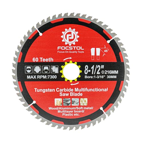 FOCSTOL Kreissägeblatt 216mm x 30mm - 60 Zähne für Holz, Aluminium, Kunststoff und Nichteisenmetalle FOCSTOL Kreissägeblatt 216mm x 30mm - 60 Zähne für Holz, Aluminium, Kunststoff und Nichteisenmetalle von FOCSTOL