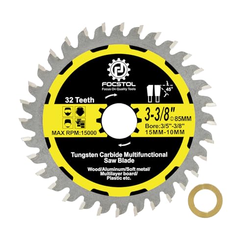 FOCSTOL Kreissägeblatt für Holz 85mm x 15/10mm - Sägeblatt 32 Zähne zum Schneiden von Kunststoff Aluminium Kupfer und Nichteisenmetalle von FOCSTOL