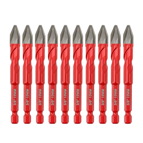 Hochfester Exzenterbohrer mit Schrägem Kopf - FOCSTOL Fliesenbohrer Set mit Schnellwechsel-Sechskant-Schaft für Holz Kunststoff Keramik Fliesen 10 Stück 10mm Hochfester Exzenterbohrer mit Schrägem Kopf - FOCSTOL Fliesenbohrer Set mit Schnellwechsel-Sechskant-Schaft für Holz Kunststoff Keramik Fliesen 10 Stück 10mm von FOCSTOL
