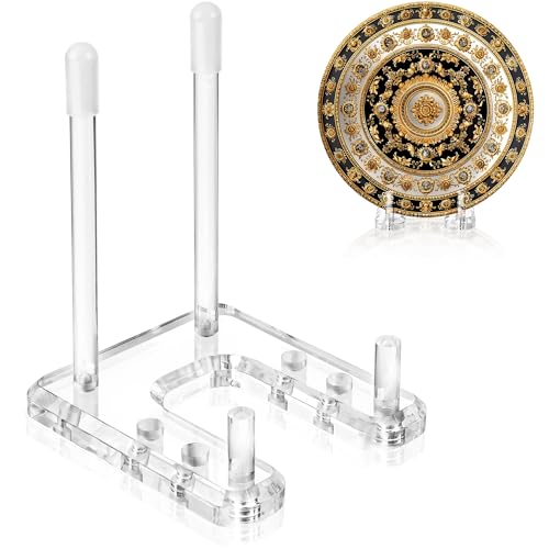 FODIENS Tellerständer für Display, 2 Stück, transparente Acryl-Staffelei mit verstellbaren Heringen für dekorative Teller, Bücher, Schallplatten, Plaketten, Bilderrahmen, Platte, Tischkunst FODIENS Tellerständer für Display, 2 Stück, transparente Acryl-Staffelei mit verstellbaren Heringen für dekorative Teller, Bücher, Schallplatten, Plaketten, Bilderrahmen, Platte, Tischkunst von FODIENS