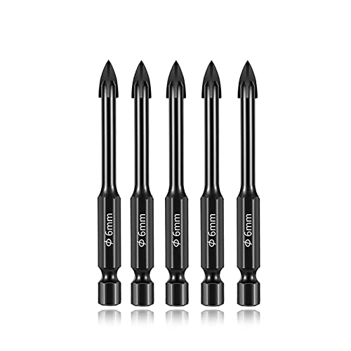 Diamanten, Mauerwerk Bohrer Set Wolframkarbid 3mm bis 12mm for Porzellan Fliesen Beton Glas(5PCS 6MM) von FOELANNE