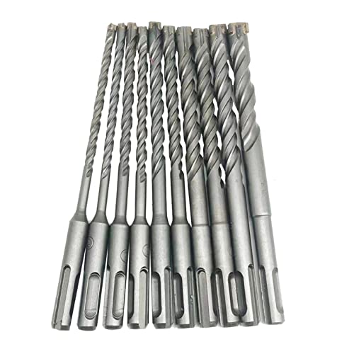 Diamanten, SDS-Plus-Steinbohrer, YG8, Hartmetallstahl, 160 mm, mehrere Größen, Grau, 6–10 Stück(9pcs) von FOELANNE