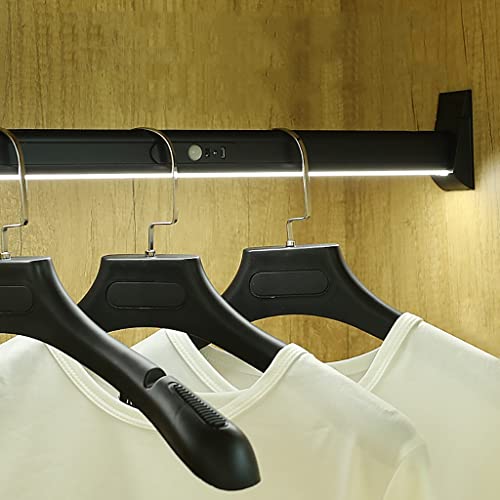 FOELANNE Ausziehbare Kleiderstange, Kleiderstange mit LED-Beleuchtung - 40–120 cm Kleiderstange aus Metall mit Infrarotsensor, Tragkraft 50 kg(950mm) von FOELANNE