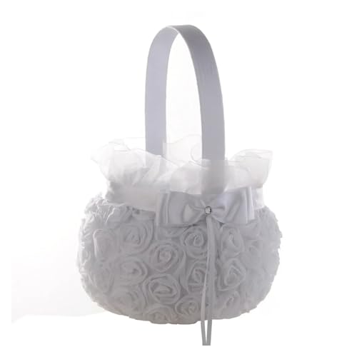 FOELANNE Blumenmädchen Korb für Hochzeit, 1PC Romantische Bowknot Seidentuch Rose Aufbewahrungsbehälter for Party Hochzeitszeremonie Dekorationen FOELANNE Blumenmädchen Korb für Hochzeit, 1PC Romantische Bowknot Seidentuch Rose Aufbewahrungsbehälter for Party Hochzeitszeremonie Dekorationen von FOELANNE