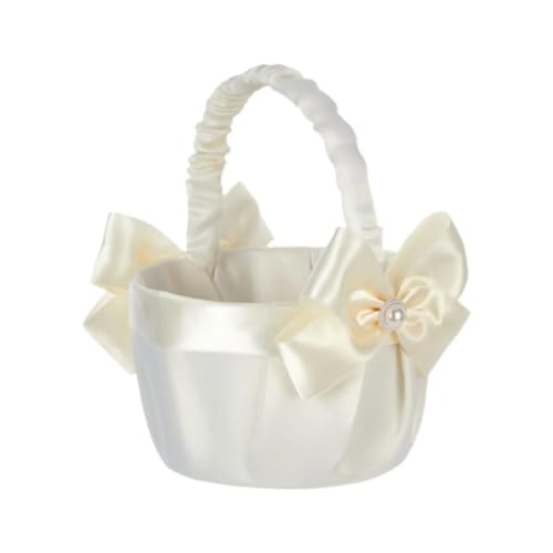 FOELANNE Blumenmädchen Korb für Hochzeit, Bowknot Decor Elegante Candy Container Engagement Brautjungfer Braut Dusche Bankett FOELANNE Blumenmädchen Korb für Hochzeit, Bowknot Decor Elegante Candy Container Engagement Brautjungfer Braut Dusche Bankett von FOELANNE