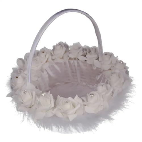 FOELANNE Blumenmädchen Korb für Hochzeit, Dekoration Weiße Feder Zeremonie Party Dekoration FOELANNE Blumenmädchen Korb für Hochzeit, Dekoration Weiße Feder Zeremonie Party Dekoration von FOELANNE