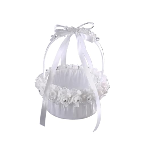 FOELANNE Blumenmädchen Korb für Hochzeit, Diamant Braut Einfache Satin Spitze Romantische Hochzeit Blumen Dekoriert Hochzeit Geschenke Blumenkorb FOELANNE Blumenmädchen Korb für Hochzeit, Diamant Braut Einfache Satin Spitze Romantische Hochzeit Blumen Dekoriert Hochzeit Geschenke Blumenkorb von FOELANNE