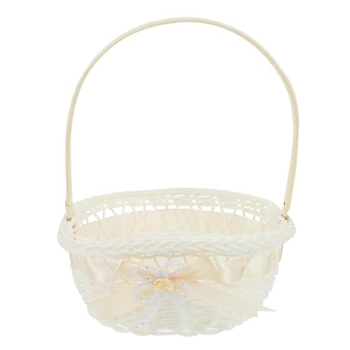 FOELANNE Blumenmädchen Korb für Hochzeit, Gewebte Aufbewahrung, handgemacht, Partyzubehör FOELANNE Blumenmädchen Korb für Hochzeit, Gewebte Aufbewahrung, handgemacht, Partyzubehör von FOELANNE