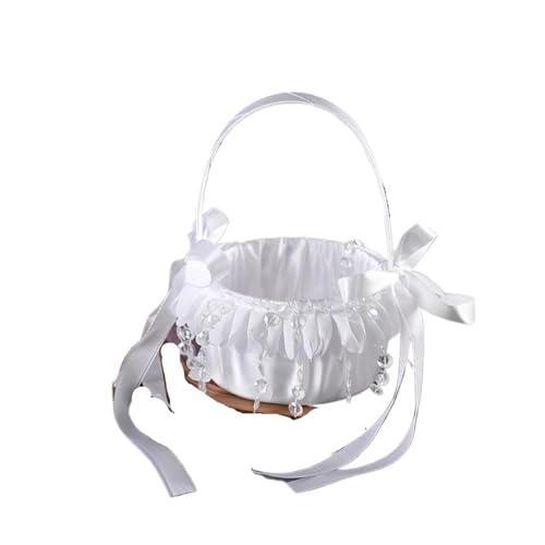 FOELANNE Blumenmädchen Korb für Hochzeit, Hochzeit Schleife Streu Blumenkind Anhänger Braut Elegant Blumenkorb FOELANNE Blumenmädchen Korb für Hochzeit, Hochzeit Schleife Streu Blumenkind Anhänger Braut Elegant Blumenkorb von FOELANNE