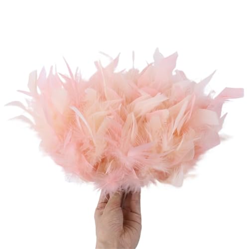FOELANNE Federn Trims Fransen, Turkey Feather Trim Fringe 2 Meter 4-6 Inches Plume Ribbon for Crafts Wedding Dress Decoration(Orange) von FOELANNE