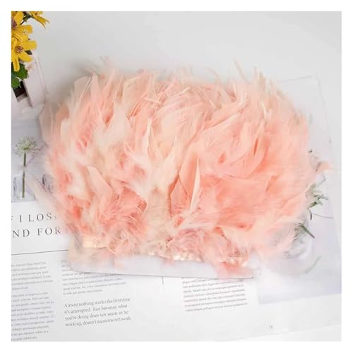FOELANNE Federn Trims Fransen, Turkey Feather Trim Fringe Ribbon 2 Yards 5-6 Inches Skirt Dress Decoration DIY Craft(Color-12) von FOELANNE