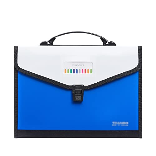 Geschenkverpackung Papier, A4 Handheld Datei Veranstalter Ordner Multicolor 24x33x3cm for Schule Büro Hause(Blue) von FOELANNE