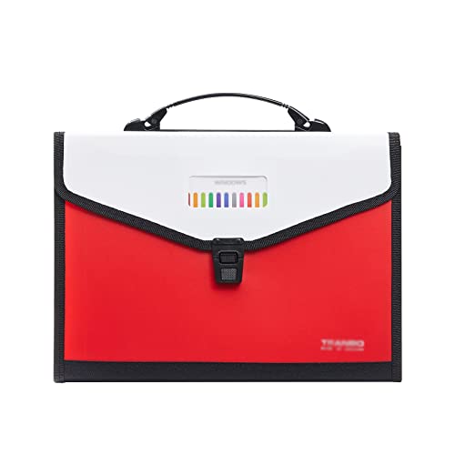 Geschenkverpackung Papier, A4 Handheld Datei Veranstalter Ordner Multicolor 24x33x3cm for Schule Büro Hause(Red) von FOELANNE