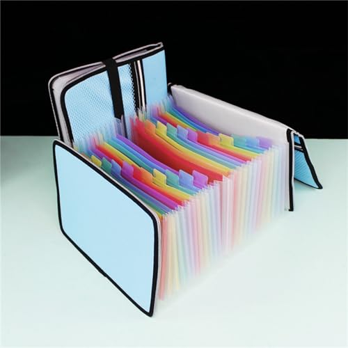 Geschenkverpackung Papier, A5 Oxford-Stoff-Aktenordner, mehrfarbig, 38 Lagen(Light Blue) von FOELANNE