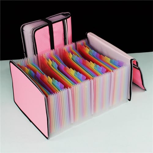 Geschenkverpackung Papier, A5 Oxford-Stoff-Aktenordner, mehrfarbig, 38 Lagen(Pink) von FOELANNE