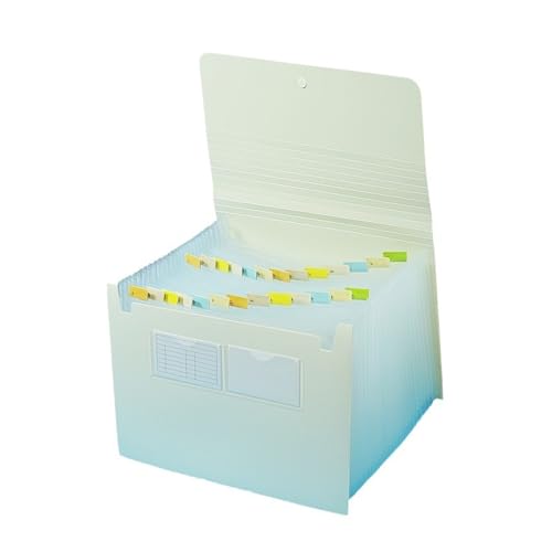 Geschenkverpackung Papier, Stehender mehrlagiger Organizer-Ordner im A4-Format mit Umschlag, 26 Seiten, mehrfarbig(Light green) von FOELANNE