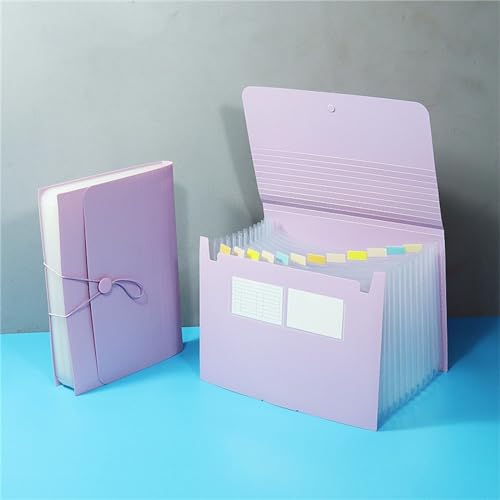 Geschenkverpackung Papier, Stehender mehrlagiger Organizer-Ordner im A4-Format mit Umschlag, 26 Seiten, mehrfarbig(Purple) von FOELANNE