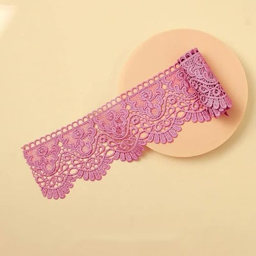 Zurückziehende Seite, 10 cm x 1 Meter ausgehöhltes, floral besticktes, wasserlösliches Spitzenband – mehrfarbig(Rose Red) von FOELANNE