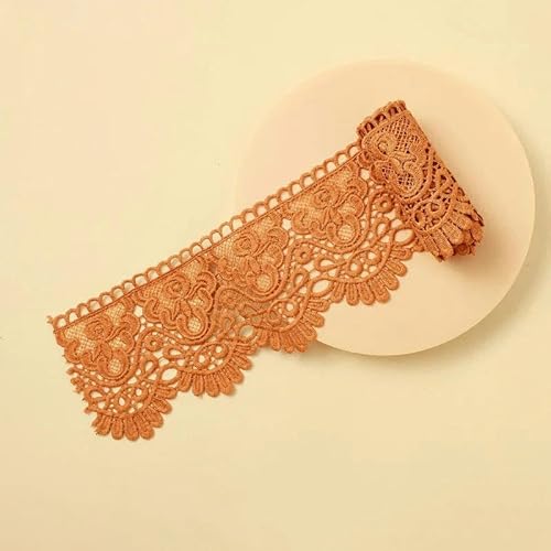 Zurückziehende Seite, 10 cm x 1 Meter ausgehöhltes, floral besticktes, wasserlösliches Spitzenband – mehrfarbig(Tu Jin) von FOELANNE