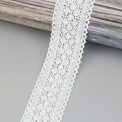 Zurückziehende Seite, 50 mm Baumwolle Organza Spitze Stoff Bänder DIY Nähen Handwerk Trim weiß 5 Meter von FOELANNE