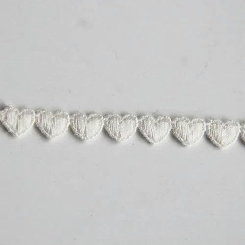 Zurückziehende Seite, Wasserlösliches Spitzenband for Selbermachen, Herzform, bestickt, 0,8 cm breit, 4,5 m, mehrfarbig, 100% Polyester(Beige) von FOELANNE