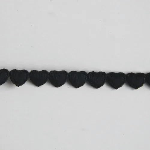 Zurückziehende Seite, Wasserlösliches Spitzenband for Selbermachen, Herzform, bestickt, 0,8 cm breit, 4,5 m, mehrfarbig, 100% Polyester(Black) von FOELANNE