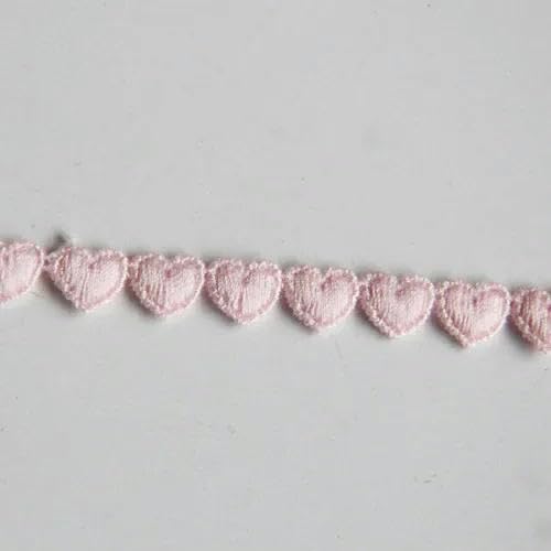 Zurückziehende Seite, Wasserlösliches Spitzenband for Selbermachen, Herzform, bestickt, 0,8 cm breit, 4,5 m, mehrfarbig, 100% Polyester(Pink) von FOELANNE