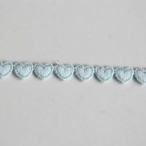 Zurückziehende Seite, Wasserlösliches Spitzenband for Selbermachen, Herzform, bestickt, 0,8 cm breit, 4,5 m, mehrfarbig, 100% Polyester(Sky blue) von FOELANNE
