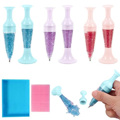 Diamond Painting Stift zum Befüllen, 3 Stück 5D Diamond Painting Zubehör Stift,Diamant Malstift Spender, 5D Diamant Malerei Zubehör Werkzeuge für Diamant Malerei DIY Nagelkunst von FOGARI