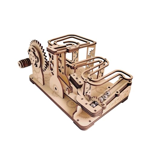 FOGARI 3D Puzzle - Holz Murmelbahn Trackball Modell Bausatz für Erwachsene Mechanische kugelbahn Holzpuzzle Mit Acrylständer Holzbausatz von FOGARI