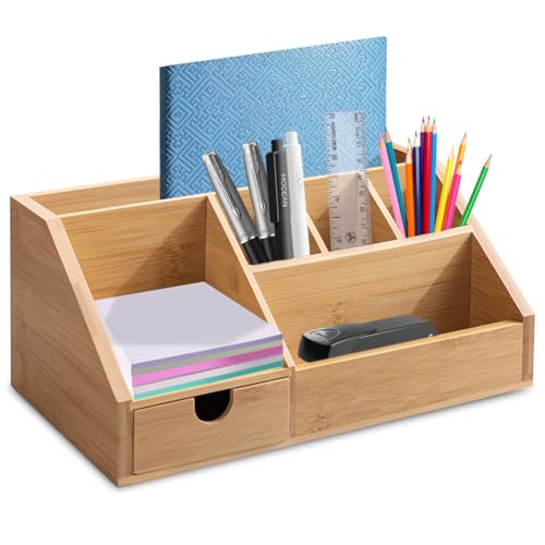 FOGARI Schreibtischablage Bambuswerk Schreibtisch Organizer Holz - 1 Stück Schreibtisch Organizer mit Schublade Büro Organisation Ablage Stiftebox für Schreibtisch-Aufbewahrung FOGARI Schreibtischablage Bambuswerk Schreibtisch Organizer Holz - 1 Stück Schreibtisch Organizer mit Schublade Büro Organisation Ablage Stiftebox für Schreibtisch-Aufbewahrung von FOGARI