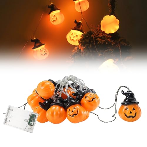 Kürbis Lichterkette Halloween 3m 20 LED Deko Kürbis für Innen und Außen, Batteriebetrieben, Kürbis Deko mit Hut, Halloween Lichterkette für Garten, Fenster, Party Kürbis Lichterkette Halloween 3m 20 LED Deko Kürbis für Innen und Außen, Batteriebetrieben, Kürbis Deko mit Hut, Halloween Lichterkette für Garten, Fenster, Party von FOGARI