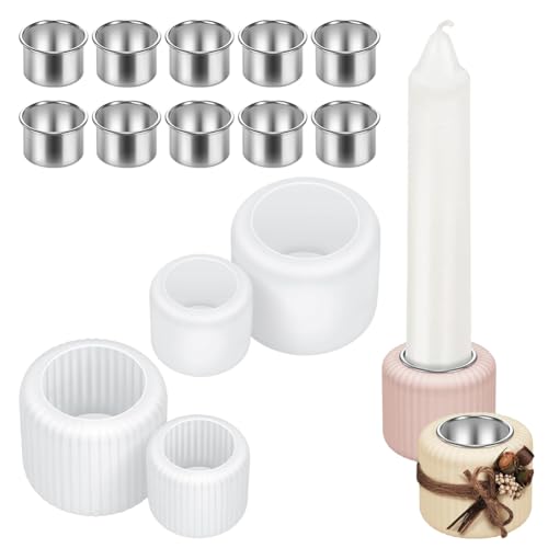 Silikonformen Gießformen,4 Stück Silikonform Kerzenhalter mit 10 Stück Metall Kerzenständer, Gießformen Silikon Kerzenständer, Silikonform Kerzenhalter für Stabkerzen und Teelichter Silikonformen Gießformen,4 Stück Silikonform Kerzenhalter mit 10 Stück Metall Kerzenständer, Gießformen Silikon Kerzenständer, Silikonform Kerzenhalter für Stabkerzen und Teelichter von FOGARI