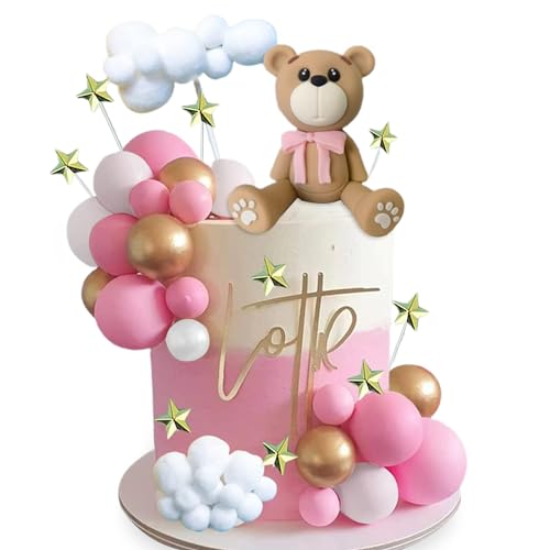 Tortendeko Kugeln,Tortendeko Babyparty, Tortendeko Baby-Buchstabendekoration, Tortendeko Luftballons für Babypartys, Geburtstage und Partyzubehör zur Geschlechtsoffenbarung (Rosa) von FOGARI