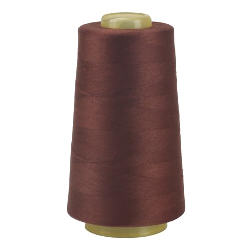 FOGAWA 1 Rollen Nähgarn Polyester Nähgarn Nähmaschinengarn, 40s/2, 3000 yards, Garnspule Overlockgarn für Näharbeiten, Quilten, Patchwork, Kleidung(Braun 10379) von FOGAWA