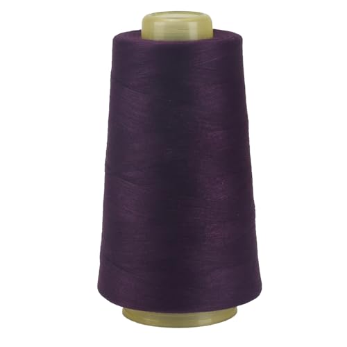 FOGAWA 1 Rollen Nähgarn Polyester Nähgarn Nähmaschinengarn, 40s/2, 3000 yards, Garnspule Overlockgarn für Näharbeiten, Quilten, Patchwork, Kleidung(Dunkelviolett 2491) von FOGAWA