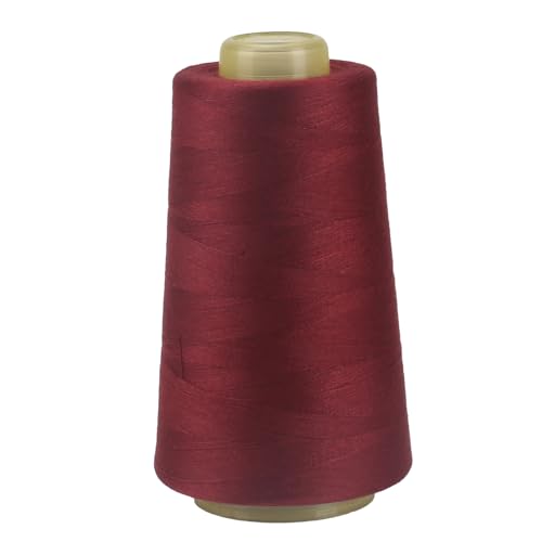FOGAWA 1 Rollen Nähgarn Polyester Nähgarn Nähmaschinengarn, 40s/2, 3000 yards, Garnspule Overlockgarn für Näharbeiten, Quilten, Patchwork, Kleidung(Rot 2472) von FOGAWA