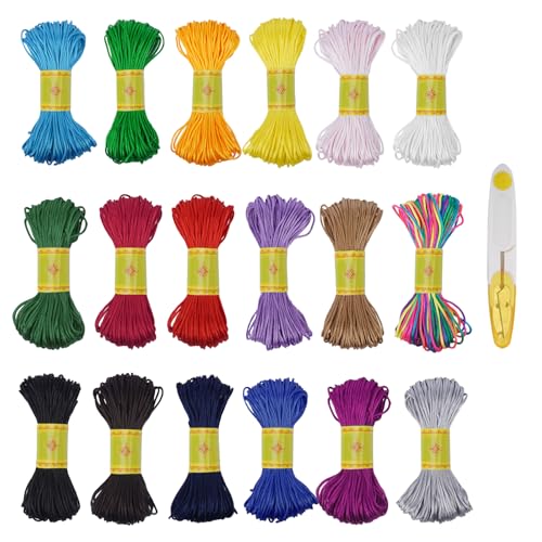 FOGAWA 18 Rollen Nylonschnur für Armbänder Satinbänder 1.5 mm 360 Meters Satinkordel Rattail Seide Satinschnur Satin Nylon Trim Cord für Halsketten Armbänder Chinesische Knotenschnur FOGAWA 18 Rollen Nylonschnur für Armbänder Satinbänder 1.5 mm 360 Meters Satinkordel Rattail Seide Satinschnur Satin Nylon Trim Cord für Halsketten Armbänder Chinesische Knotenschnur von FOGAWA