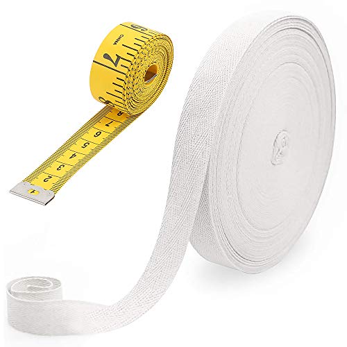 FOGAWA 25 mm x 50 m Baumwollband Schrägband Textilband Baumwolle Nahtband Wimpelband Baumwollschrägband mit Fischgrätenstich Einfassband + Zoll-Maßband für Wimpelkette Nähen Schürze Craft Beige FOGAWA 25 mm x 50 m Baumwollband Schrägband Textilband Baumwolle Nahtband Wimpelband Baumwollschrägband mit Fischgrätenstich Einfassband + Zoll-Maßband für Wimpelkette Nähen Schürze Craft Beige von FOGAWA