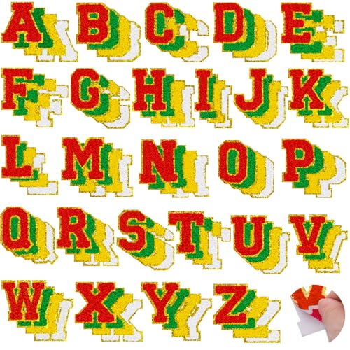 104 Stück rote grüne Weihnachtsflicken aus Chenille, bestickt, zum Aufkleben, selbstklebend, für Kleidung, A-Z, Buchstaben-Aufkleber, zum Aufnähen für Pullover, Jacken, Hüte, Strümpfe, Rucksäcke 104 Stück rote grüne Weihnachtsflicken aus Chenille, bestickt, zum Aufkleben, selbstklebend, für Kleidung, A-Z, Buchstaben-Aufkleber, zum Aufnähen für Pullover, Jacken, Hüte, Strümpfe, Rucksäcke von FOGWOWO