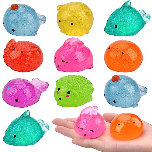 Kawaii Tier Squishies, 10 Stück Jumbo Tiere Squeeze Spielzeug, Partytüten Füllstoff Stressabbau Spielzeug, Sensorische Geschenke für Erwachsene Kinder (B) von FOHYLOY