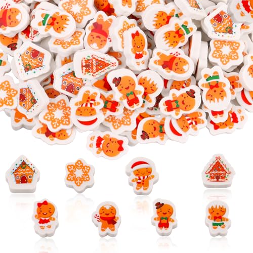 FOIMAS 120 Stück Weihnachts-Radiergummis, Mini-Weihnachts-Radiergummi, Motiv: Lebkuchenmann, Großpackung für Weihnachtsstrumpffüller, Geschenktütenfüller, Schule, Klassenzimmer, Belohnungen FOIMAS 120 Stück Weihnachts-Radiergummis, Mini-Weihnachts-Radiergummi, Motiv: Lebkuchenmann, Großpackung für Weihnachtsstrumpffüller, Geschenktütenfüller, Schule, Klassenzimmer, Belohnungen von FOIMAS