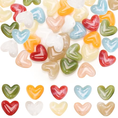 Herz Perlen Acrylperlen 100 Stück Edelstein Cabochon Acrylperlen Glücksbringer Stein Herzperlen zum Auffädeln Für Diy-schmuckherstellung, Halsketten, Armbänder, Ohrringe, Schlüsselanhänger (Hell) Herz Perlen Acrylperlen 100 Stück Edelstein Cabochon Acrylperlen Glücksbringer Stein Herzperlen zum Auffädeln Für Diy-schmuckherstellung, Halsketten, Armbänder, Ohrringe, Schlüsselanhänger (Hell) von FOJIIUOK
