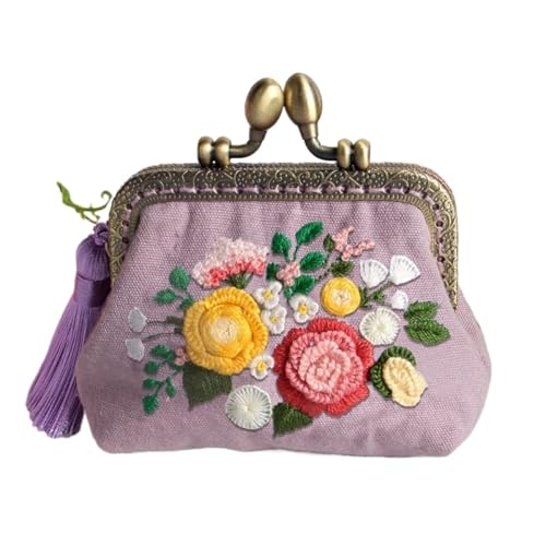 Stickset Stickerei-Set for Selbermachen mit Bändern und Blumen for Taschen, Geldbörse, Brieftasche, Handtasche, Kreuzstich-Set for Anfänger, Handarbeiten, Nähen, Kunsthandwerk, Geschenke for Freunde(C Stickset Stickerei-Set for Selbermachen mit Bändern und Blumen for Taschen, Geldbörse, Brieftasche, Handtasche, Kreuzstich-Set for Anfänger, Handarbeiten, Nähen, Kunsthandwerk, Geschenke for Freunde(C von FOJRHGFK