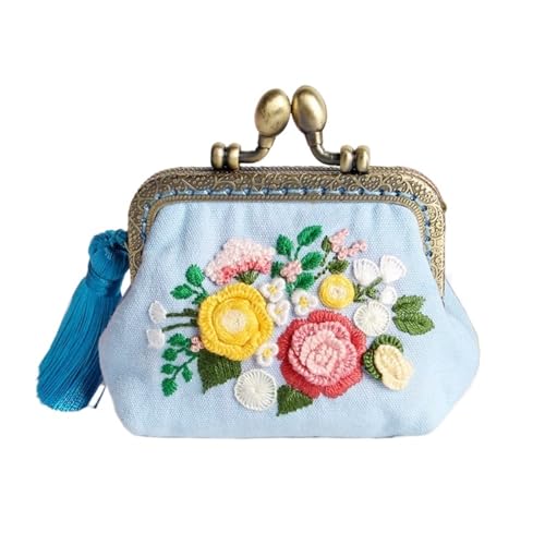 Stickset Stickerei-Set for Selbermachen mit Bändern und Blumen for Taschen, Geldbörse, Brieftasche, Handtasche, Kreuzstich-Set for Anfänger, Handarbeiten, Nähen, Kunsthandwerk, Geschenke for Freunde(C Stickset Stickerei-Set for Selbermachen mit Bändern und Blumen for Taschen, Geldbörse, Brieftasche, Handtasche, Kreuzstich-Set for Anfänger, Handarbeiten, Nähen, Kunsthandwerk, Geschenke for Freunde(C von FOJRHGFK