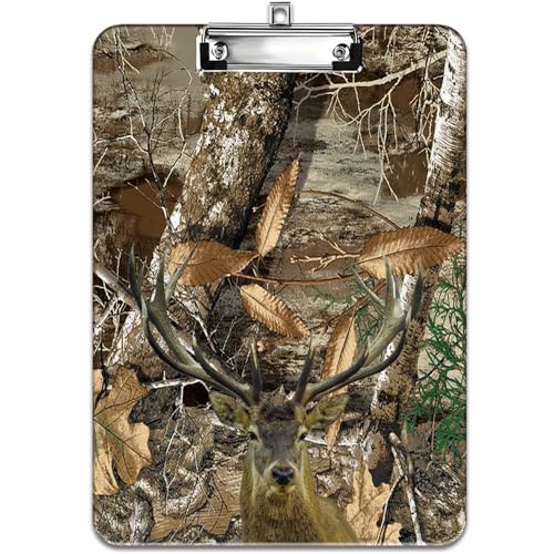 Modisches Design-Klemmbrett, strapazierfähiger, dünner Clip, Standard-A4-Briefgröße, vollfarbiges Kunststoff-Klemmbrett, speziell für Klassenzimmer und Büros, Camouflage-Giraffe von FOKBVNFLL